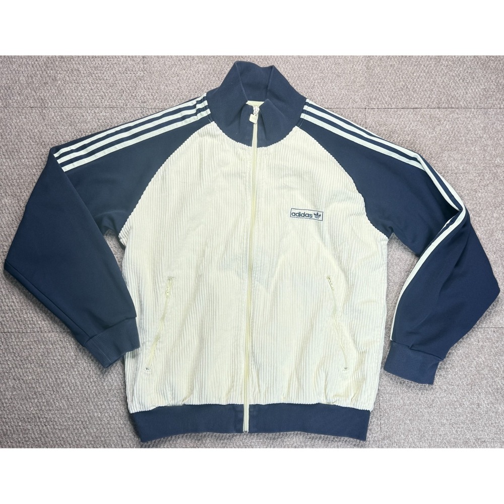 Adidas Women's Vtg Full Zip Corduroy Track Jacket Size Large